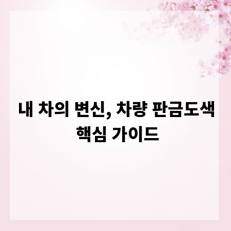 내 차의 변신, 차량 판금도색 핵심 가이드