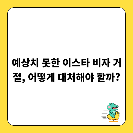 예상치 못한 이스타 비자 거절, 어떻게 대처해야 할까?
