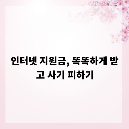 인터넷 지원금, 똑똑하게 받고 사기 피하기