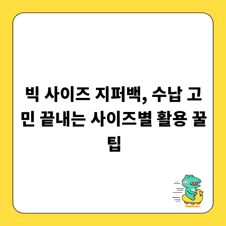 빅 사이즈 지퍼백, 수납 고민 끝내는 사이즈별 활용 꿀팁