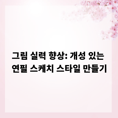 그림 실력 향상: 개성 있는 연필 스케치 스타일 만들기