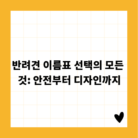 반려견 이름표 선택의 모든 것: 안전부터 디자인까지