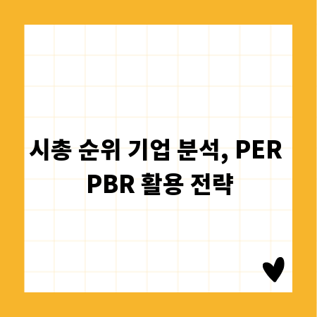 시총 순위 기업 분석, PER PBR 활용 전략