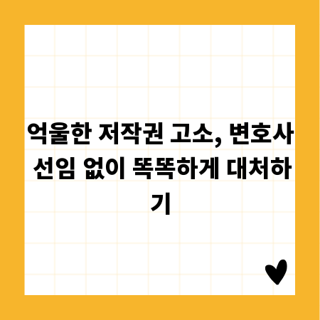 억울한 저작권 고소, 변호사 선임 없이 똑똑하게 대처하기