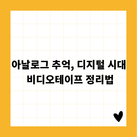 아날로그 추억, 디지털 시대 비디오테이프 정리법