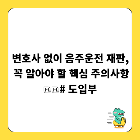변호사 없이 음주운전 재판, 꼭 알아야 할 핵심 주의사항

# 도입부