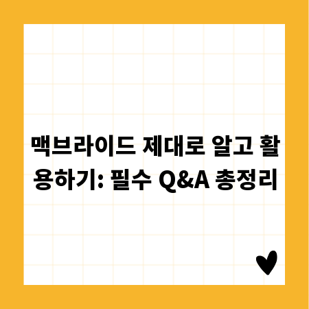 맥브라이드 제대로 알고 활용하기: 필수 Q&A 총정리