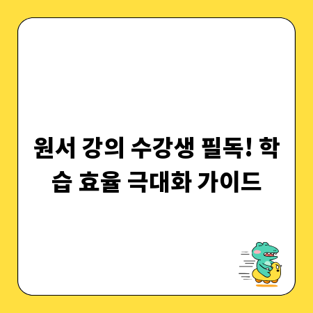 원서 강의 수강생 필독! 학습 효율 극대화 가이드