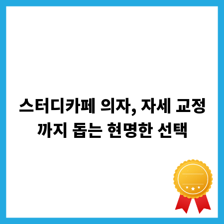 스터디카페 의자, 자세 교정까지 돕는 현명한 선택