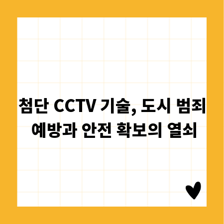 첨단 CCTV 기술, 도시 범죄 예방과 안전 확보의 열쇠