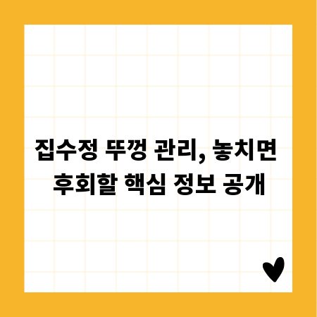 집수정 뚜껑 관리, 놓치면 후회할 핵심 정보 공개