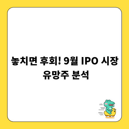 놓치면 후회! 9월 IPO 시장 유망주 분석