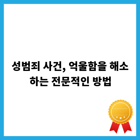 성범죄 사건, 억울함을 해소하는 전문적인 방법