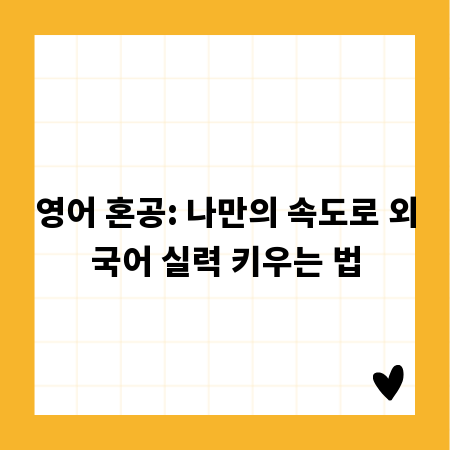 영어 혼공: 나만의 속도로 외국어 실력 키우는 법
