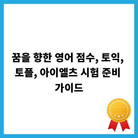 꿈을 향한 영어 점수, 토익, 토플, 아이엘츠 시험 준비 가이드