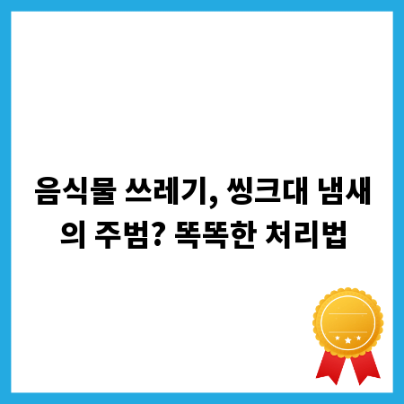 음식물 쓰레기, 씽크대 냄새의 주범? 똑똑한 처리법