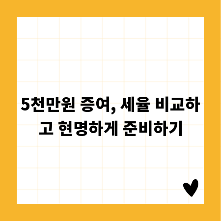 5천만원 증여, 세율 비교하고 현명하게 준비하기