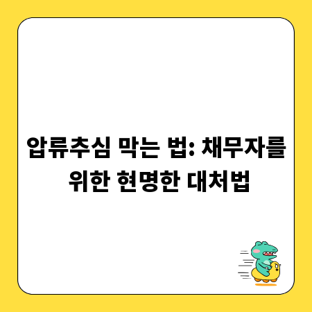 압류추심 막는 법: 채무자를 위한 현명한 대처법