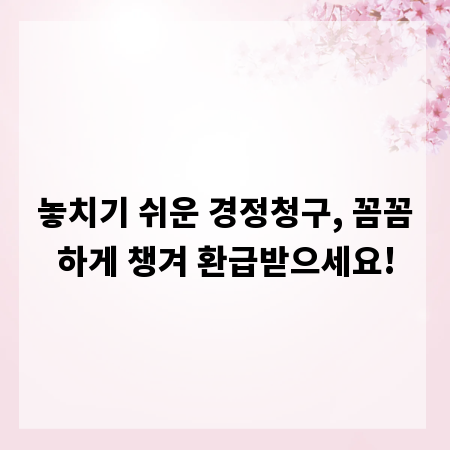 놓치기 쉬운 경정청구, 꼼꼼하게 챙겨 환급받으세요!