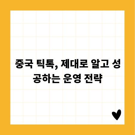 중국 틱톡, 제대로 알고 성공하는 운영 전략