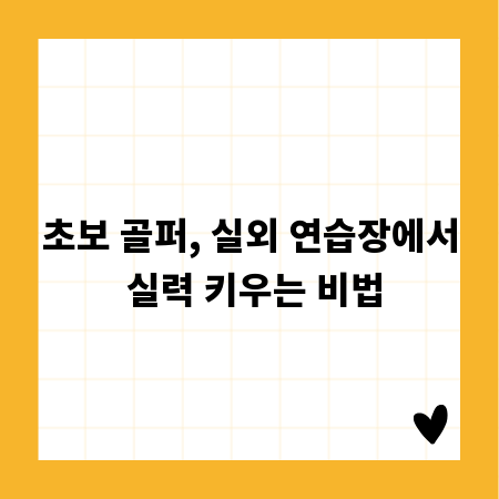 초보 골퍼, 실외 연습장에서 실력 키우는 비법