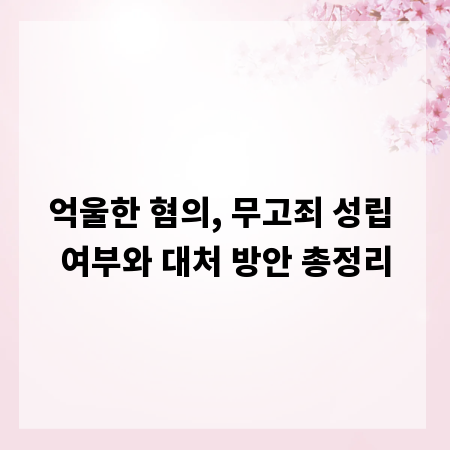 억울한 혐의, 무고죄 성립 여부와 대처 방안 총정리