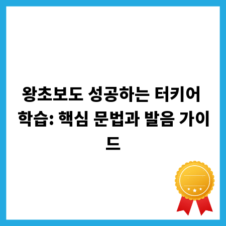 왕초보도 성공하는 터키어 학습: 핵심 문법과 발음 가이드