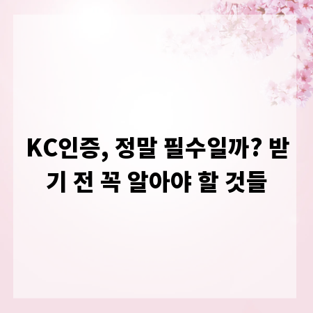 KC인증, 정말 필수일까? 받기 전 꼭 알아야 할 것들