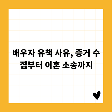 배우자 유책 사유, 증거 수집부터 이혼 소송까지