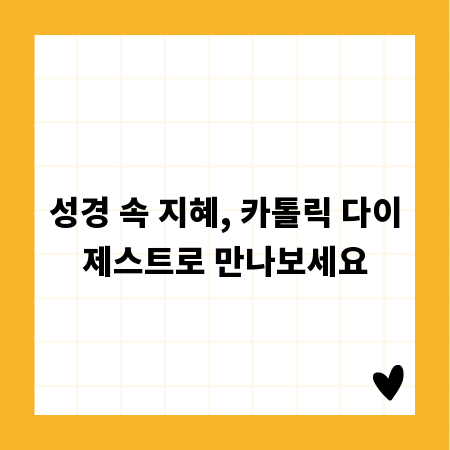 성경 속 지혜, 카톨릭 다이제스트로 만나보세요