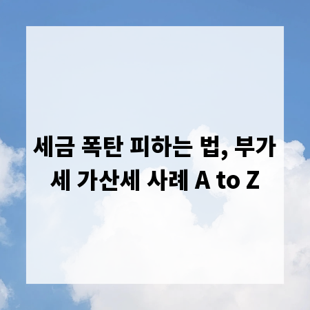 세금 폭탄 피하는 법, 부가세 가산세 사례 A to Z