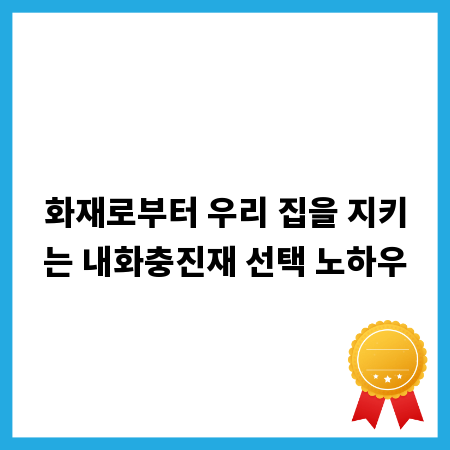 화재로부터 우리 집을 지키는 내화충진재 선택 노하우