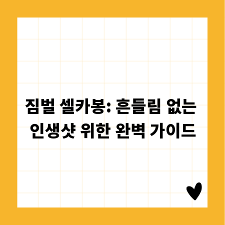 짐벌 셀카봉: 흔들림 없는 인생샷 위한 완벽 가이드