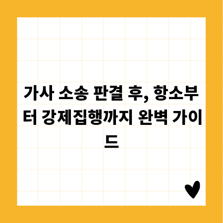 가사 소송 판결 후, 항소부터 강제집행까지 완벽 가이드