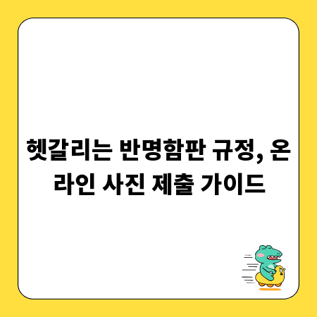 헷갈리는 반명함판 규정, 온라인 사진 제출 가이드