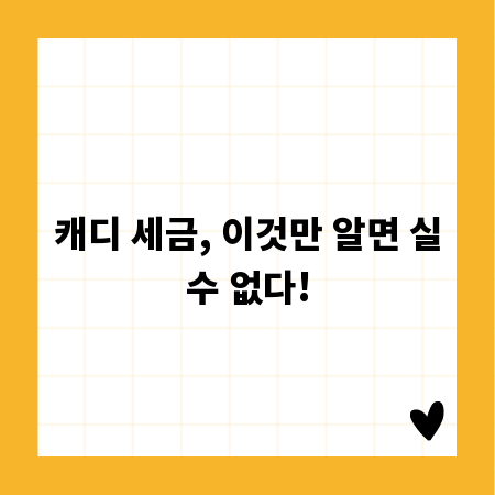 캐디 세금, 이것만 알면 실수 없다!