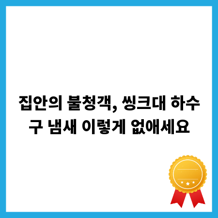 집안의 불청객, 씽크대 하수구 냄새 이렇게 없애세요