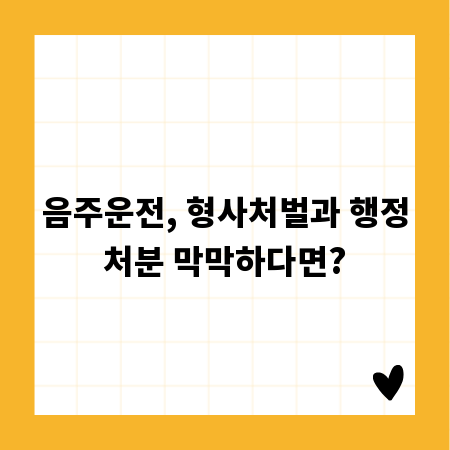음주운전, 형사처벌과 행정처분 막막하다면?