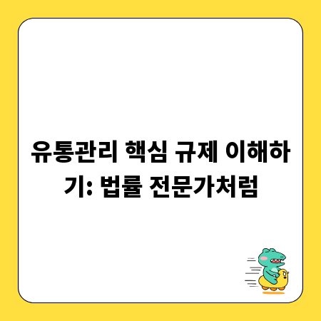 유통관리 핵심 규제 이해하기: 법률 전문가처럼