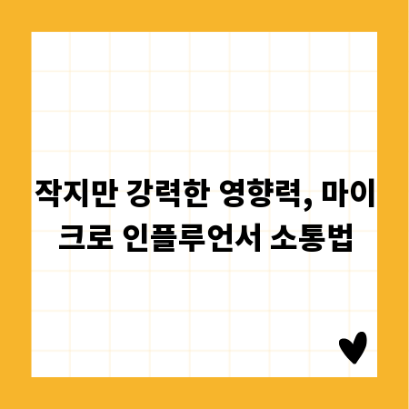작지만 강력한 영향력, 마이크로 인플루언서 소통법
