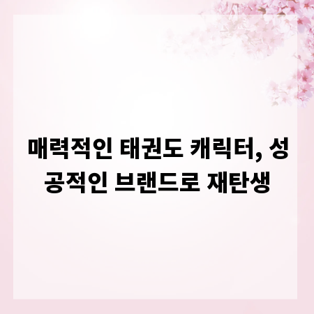 매력적인 태권도 캐릭터, 성공적인 브랜드로 재탄생