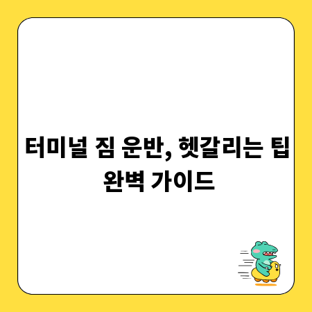 터미널 짐 운반, 헷갈리는 팁 완벽 가이드
