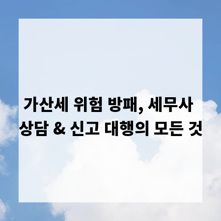 가산세 위험 방패, 세무사 상담 & 신고 대행의 모든 것