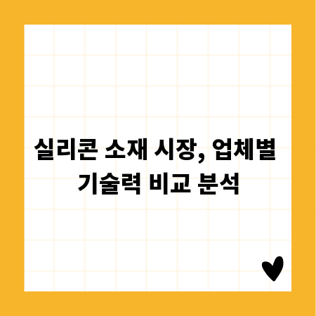 실리콘 소재 시장, 업체별 기술력 비교 분석