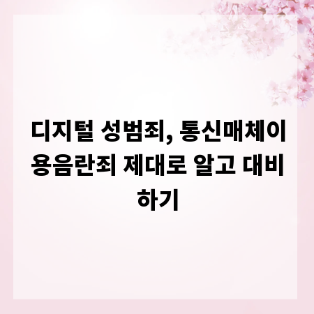 디지털 성범죄, 통신매체이용음란죄 제대로 알고 대비하기
