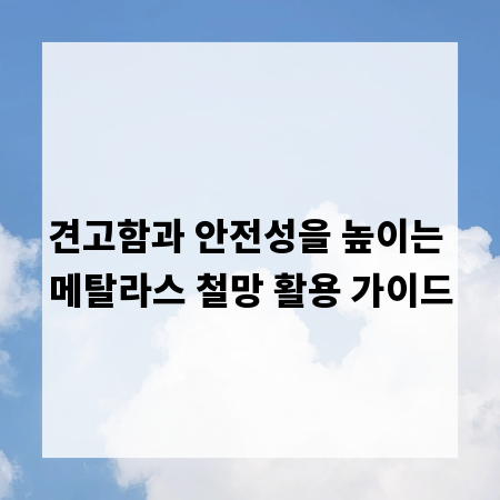 견고함과 안전성을 높이는 메탈라스 철망 활용 가이드