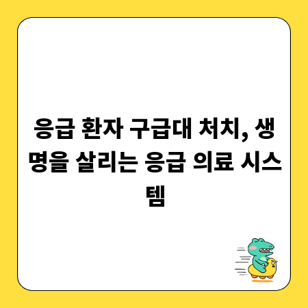 응급 환자 구급대 처치, 생명을 살리는 응급 의료 시스템
