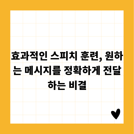 효과적인 스피치 훈련, 원하는 메시지를 정확하게 전달하는 비결