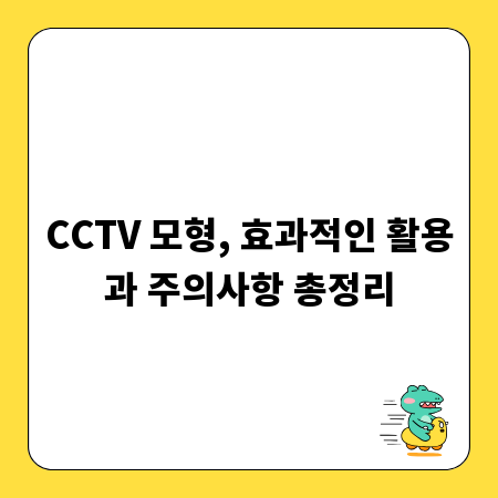 CCTV 모형, 효과적인 활용과 주의사항 총정리