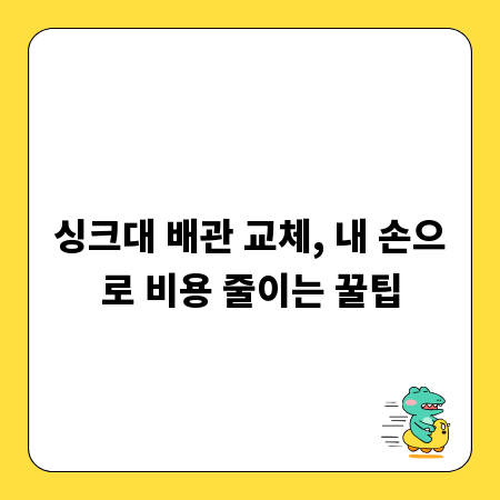 싱크대 배관 교체, 내 손으로 비용 줄이는 꿀팁